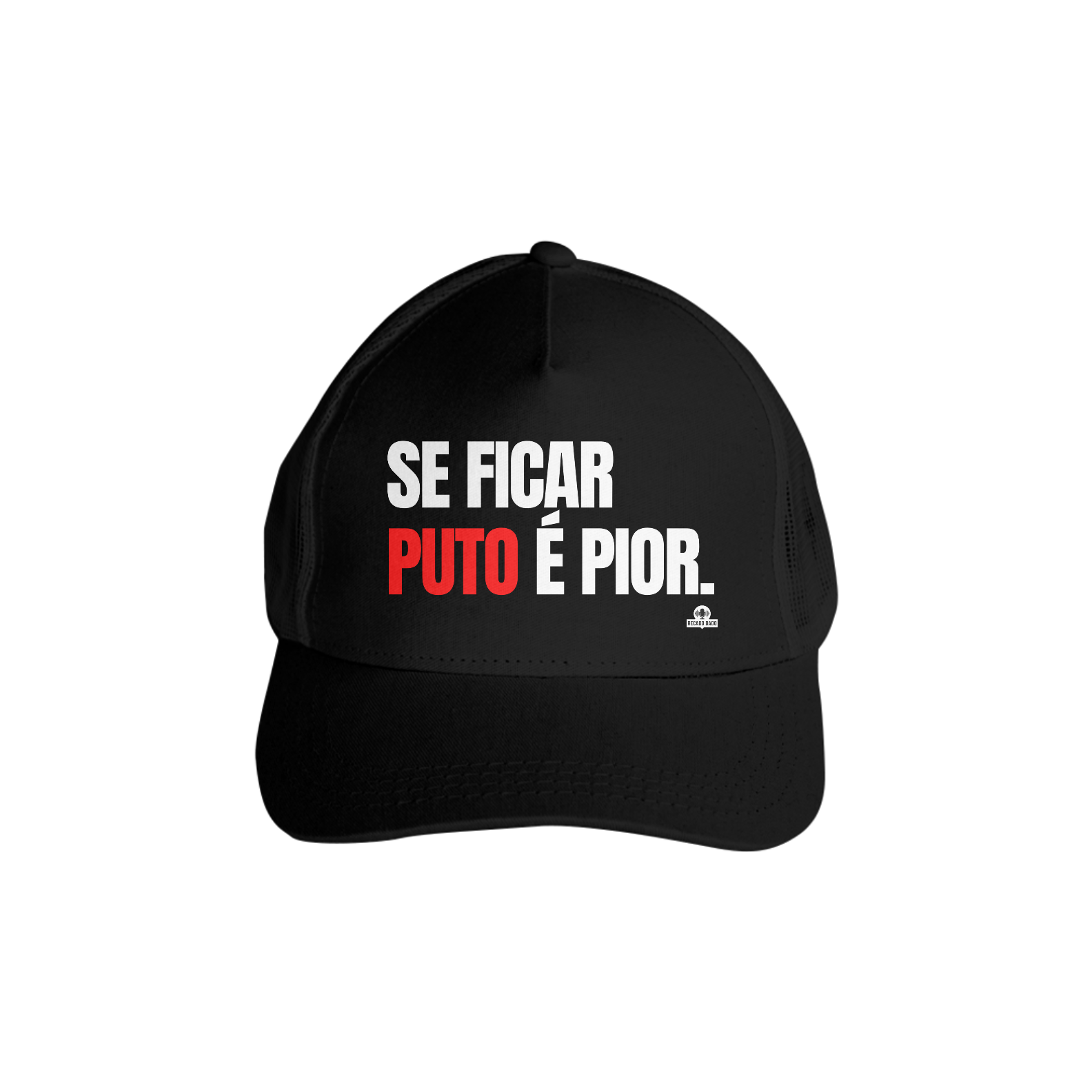 Boné aba curva frase humor 