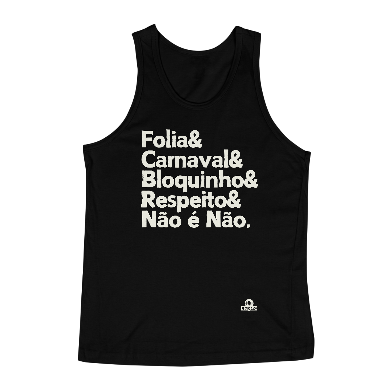 Camiseta regata para o carnaval com frase 
