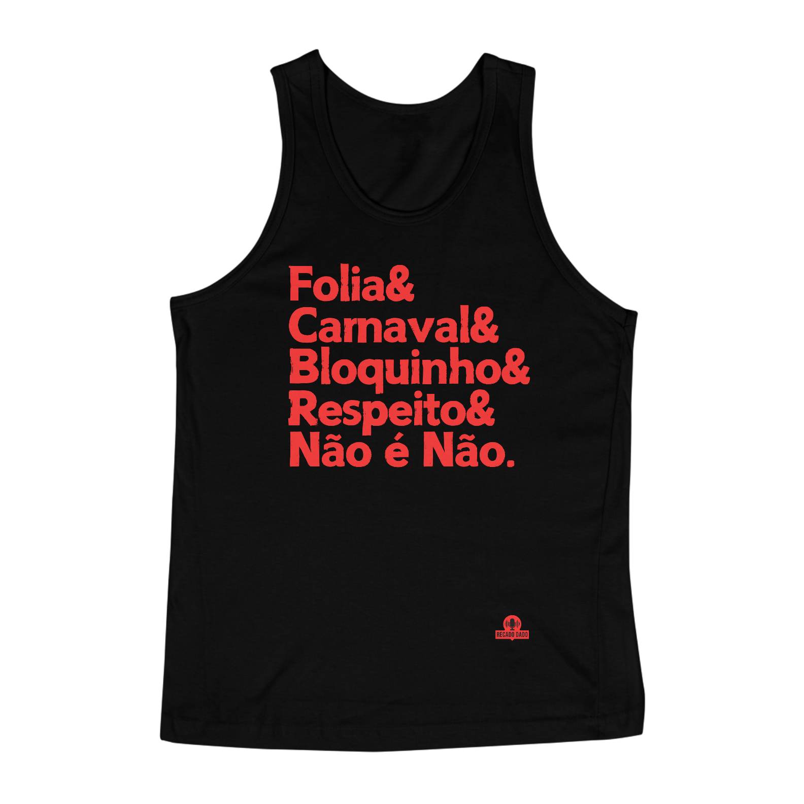 Camiseta regata para o carnaval com frase 