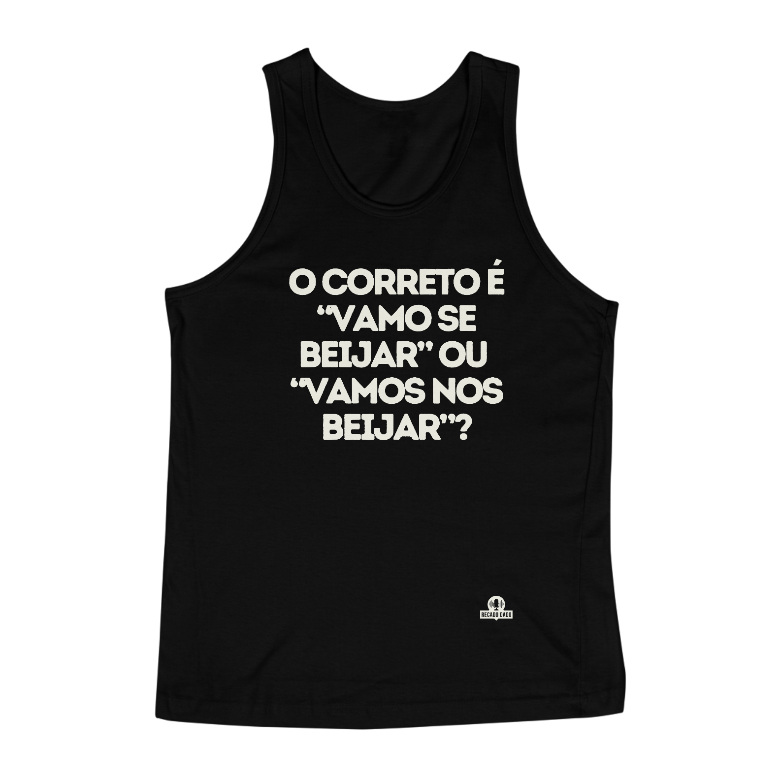 Camiseta regata de carnaval com frase engraçada 