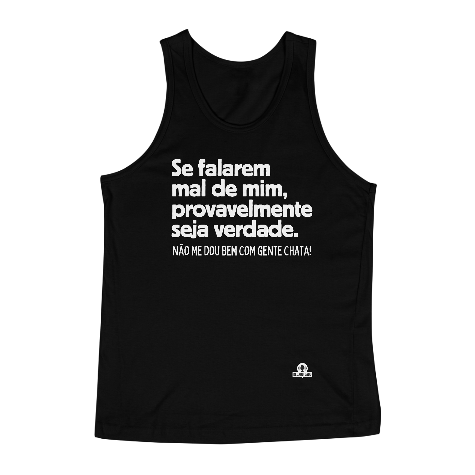 Camiseta regata com frase de humor 