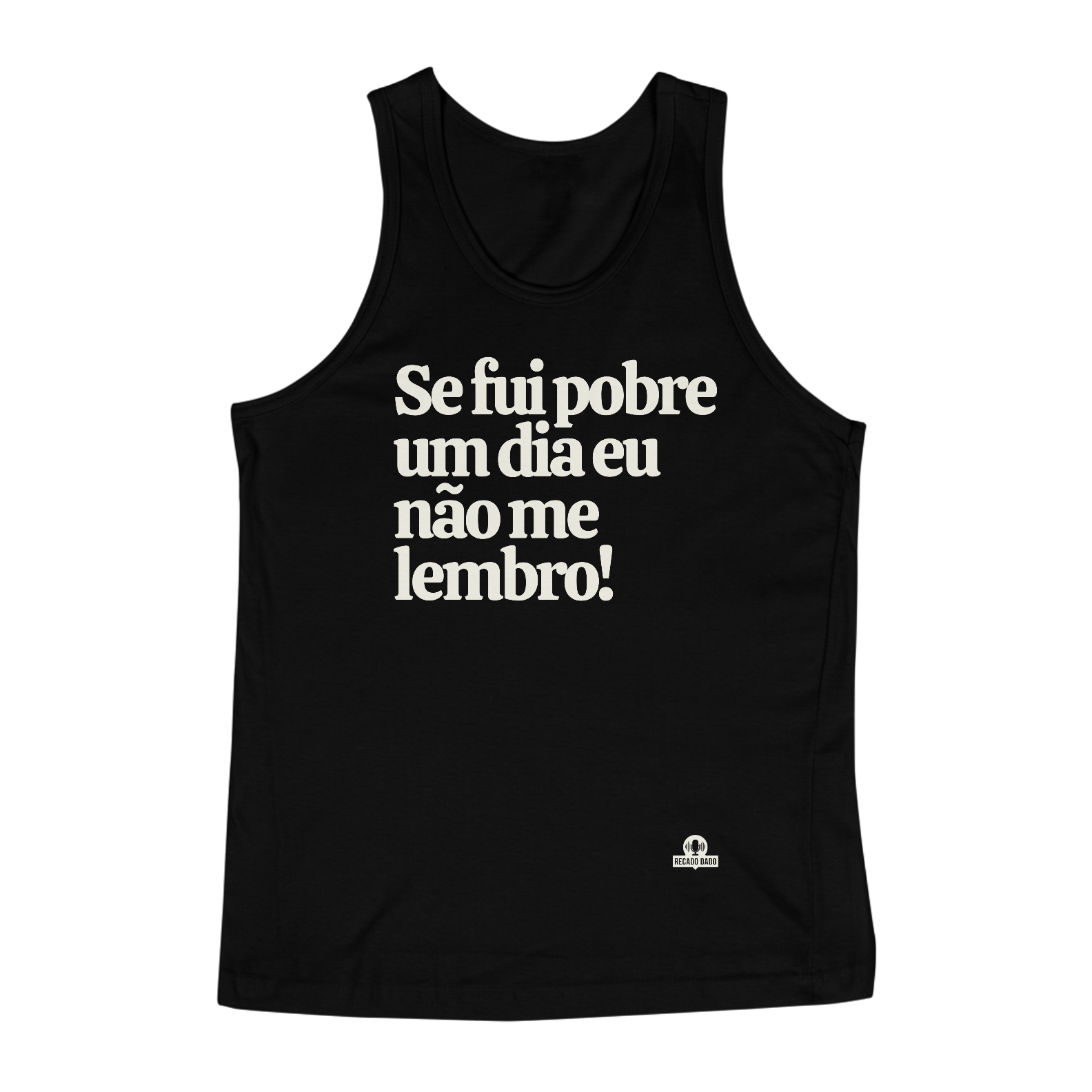 Camiseta regata com humor e frase 