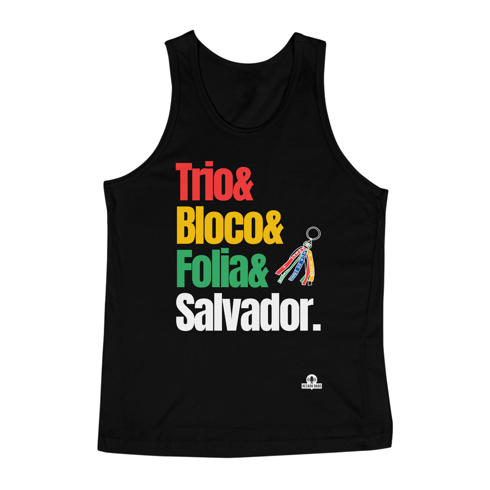 Camiseta regata para o carnaval de Salvador com frase 