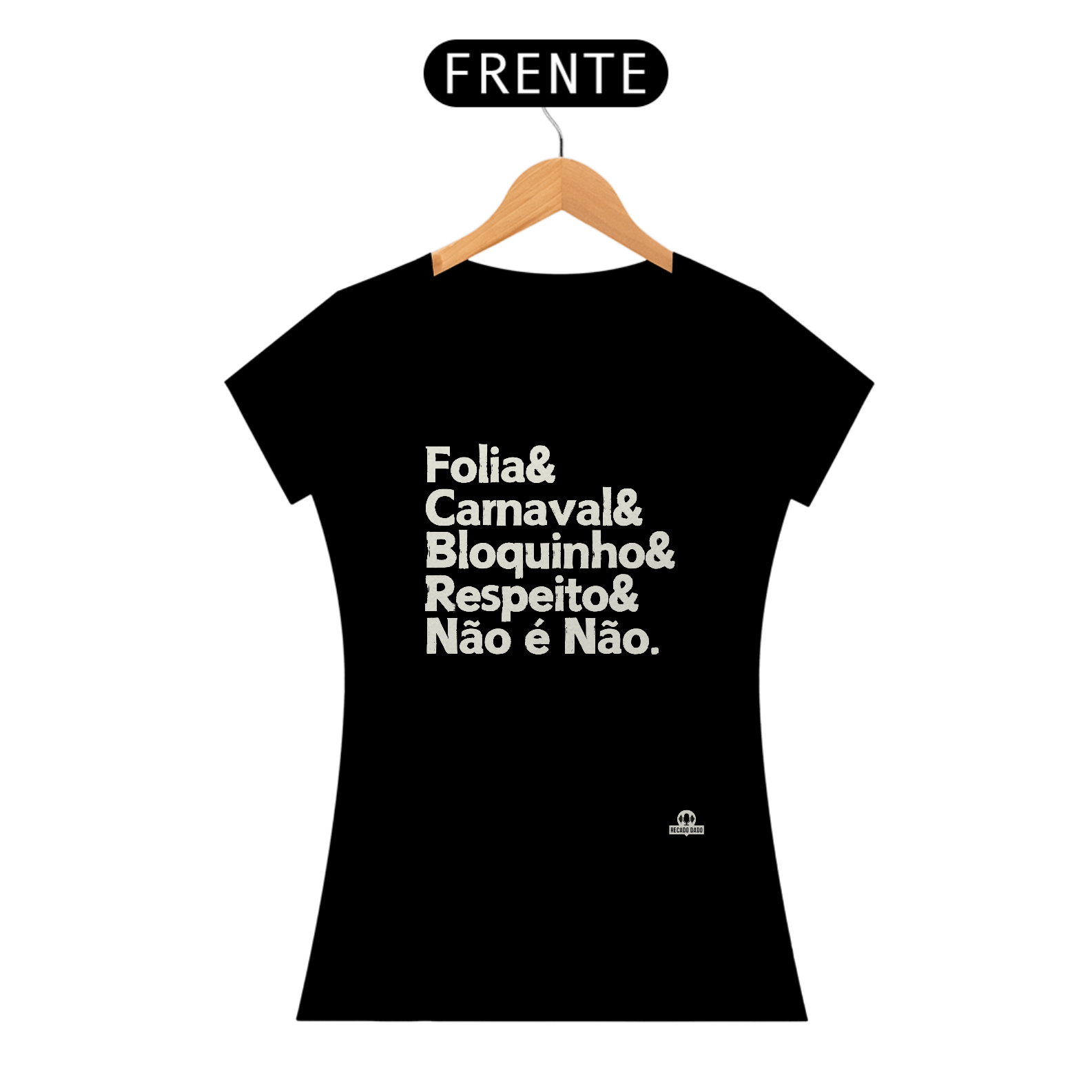 Camiseta baby long para o carnaval com frase 