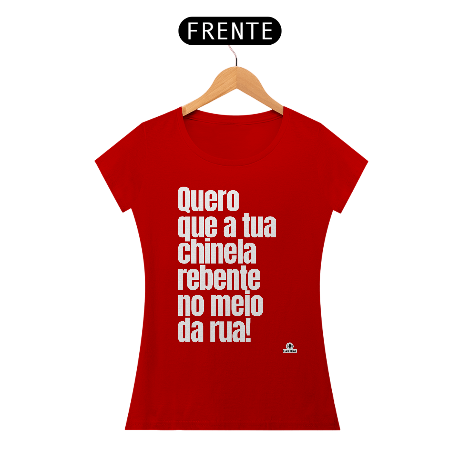 Camiseta feminina com frase engraçada 