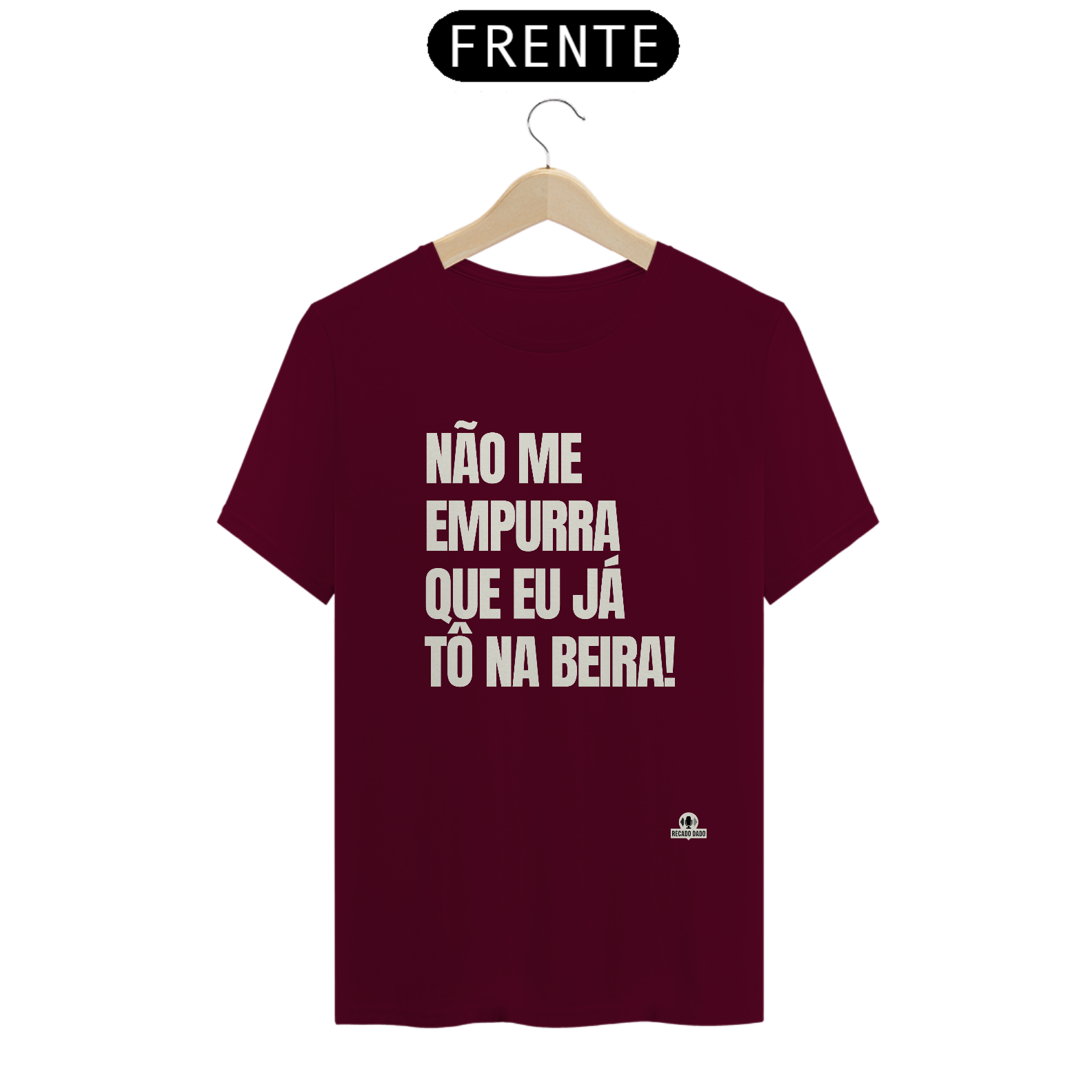 Camiseta com frase de humor 