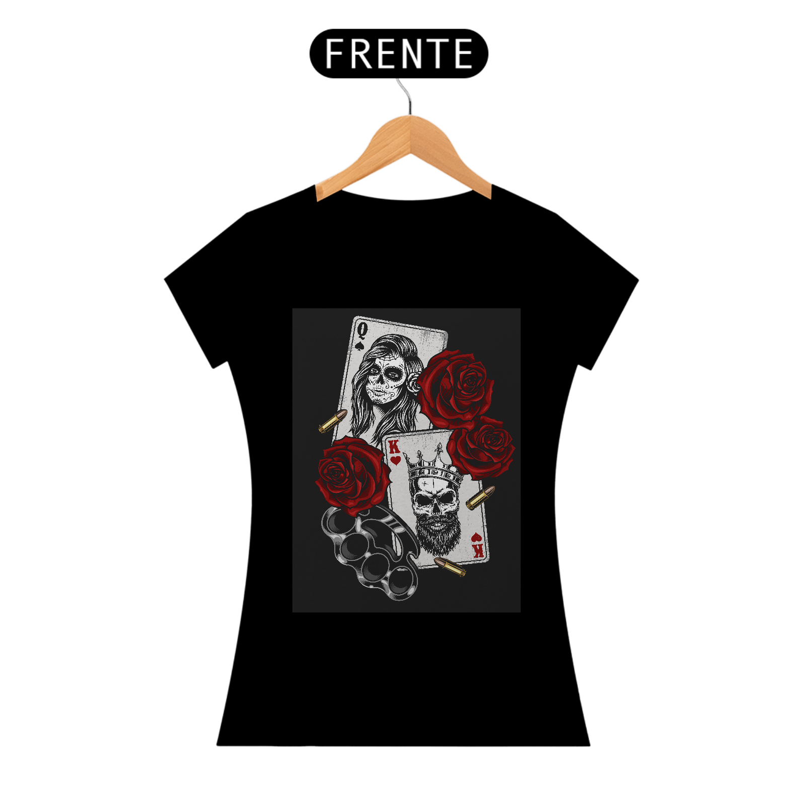 Camiseta Caveira Rosa Feminina