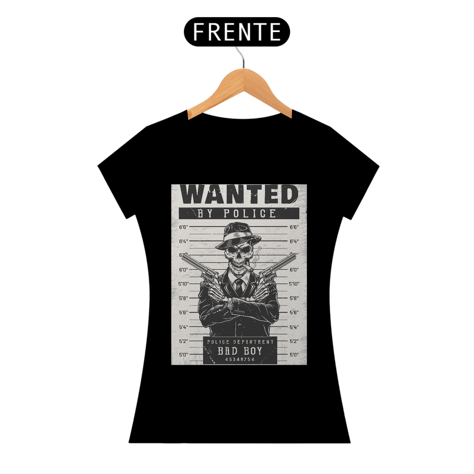 Camiseta Caveira Procurada Feminina