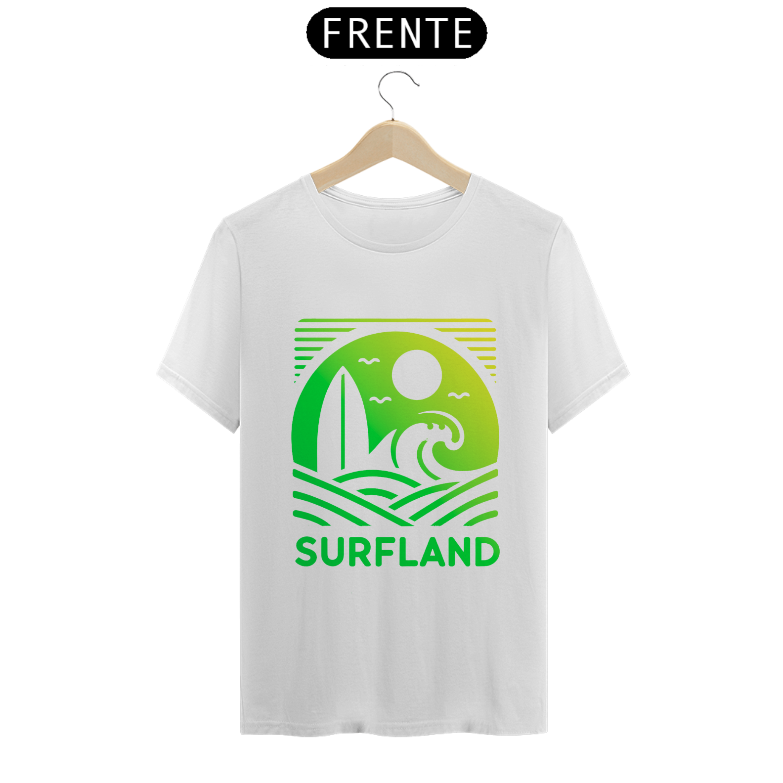 Camiseta Surfland Oficial - Verde e Amarelo