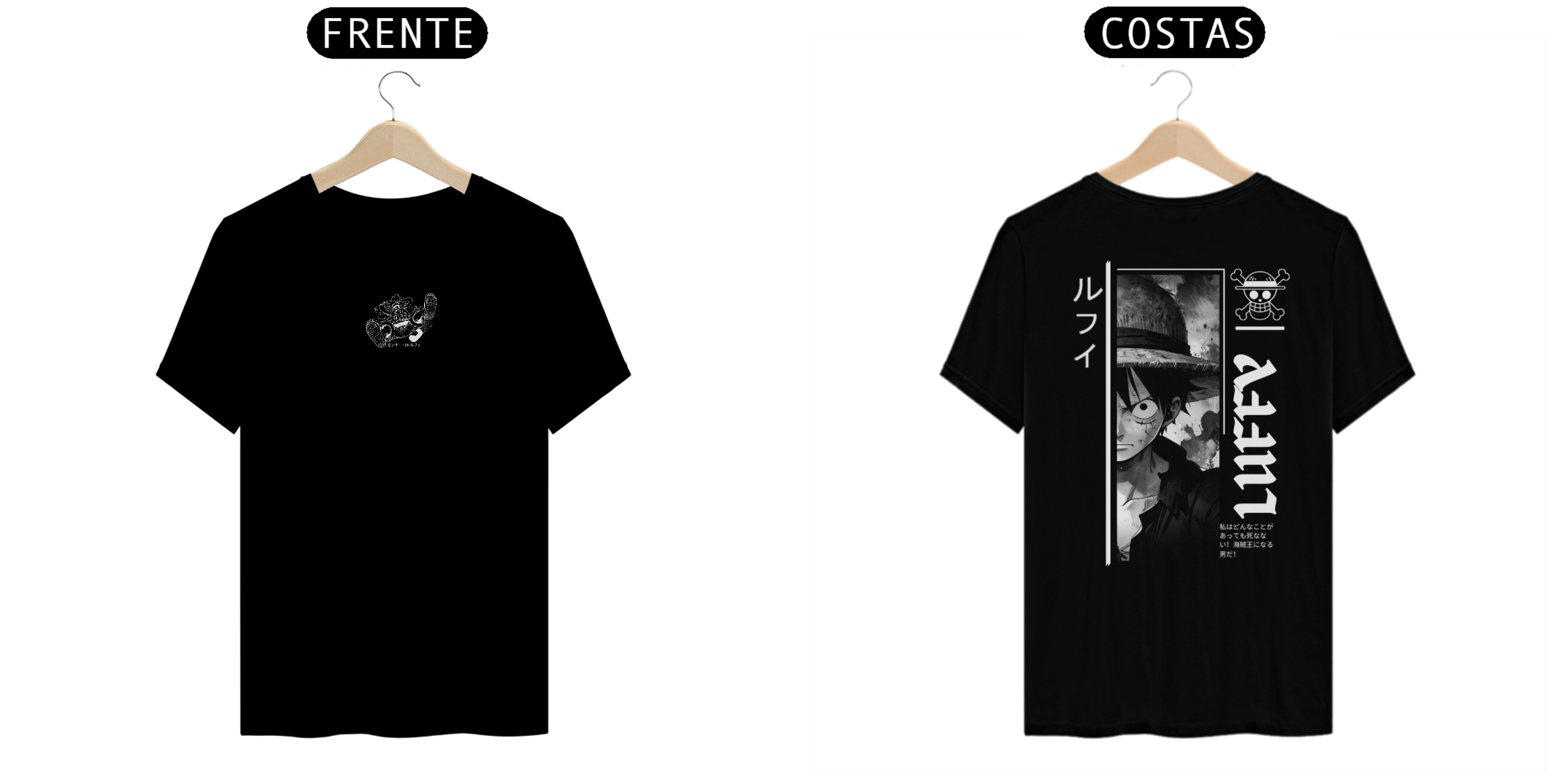 One Piece - T-Shirt Preta Frente/Costas Luffy I