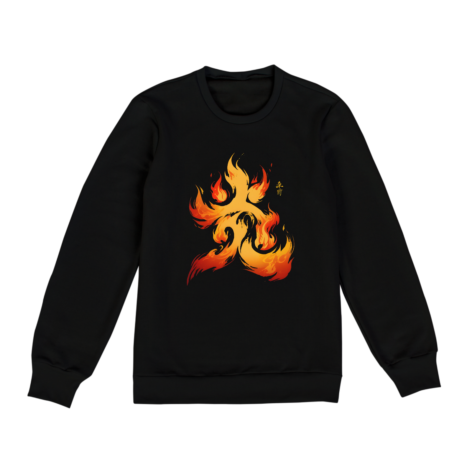 Demon Slayer - Moletom Preto e Branco Rengoku Flame