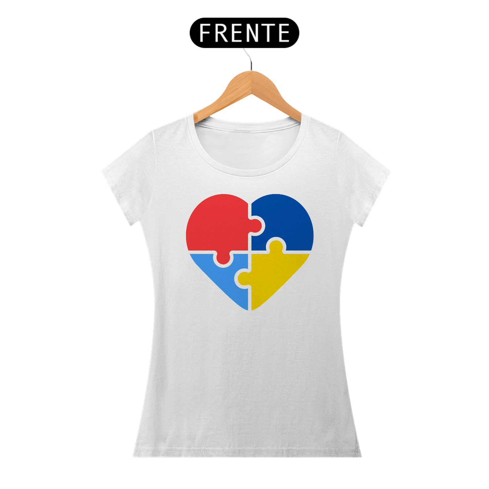 Camiseta Baby Look - Coração Autista