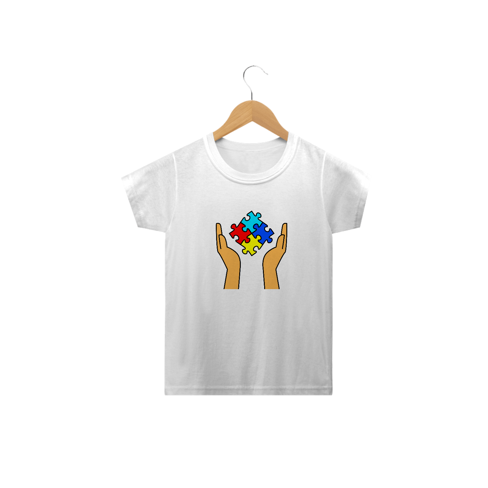 Camiseta Infantil - Mãos Quebra Cabeça