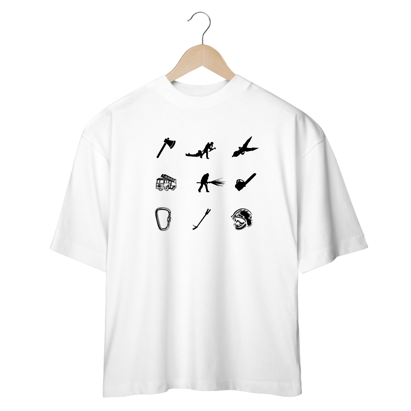 Camiseta Oversized - Símbolo Bombeiros 