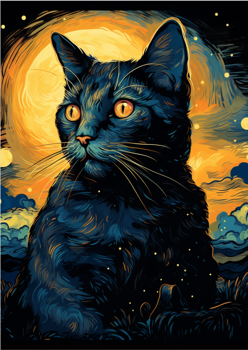 Pôster Ilustração de gatos