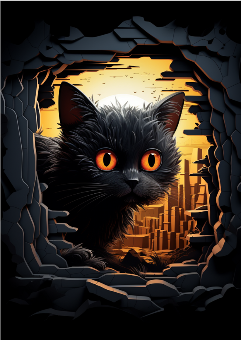 Pôster Ilustração de gatos