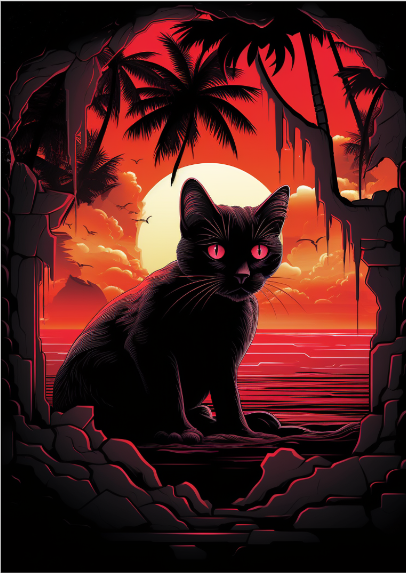 Pôster Ilustração de gatos