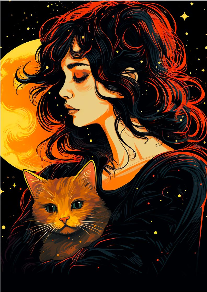 Pôster Ilustração de gatos