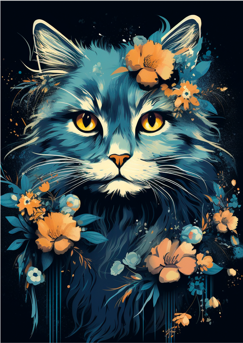 Pôster Ilustração de gatos