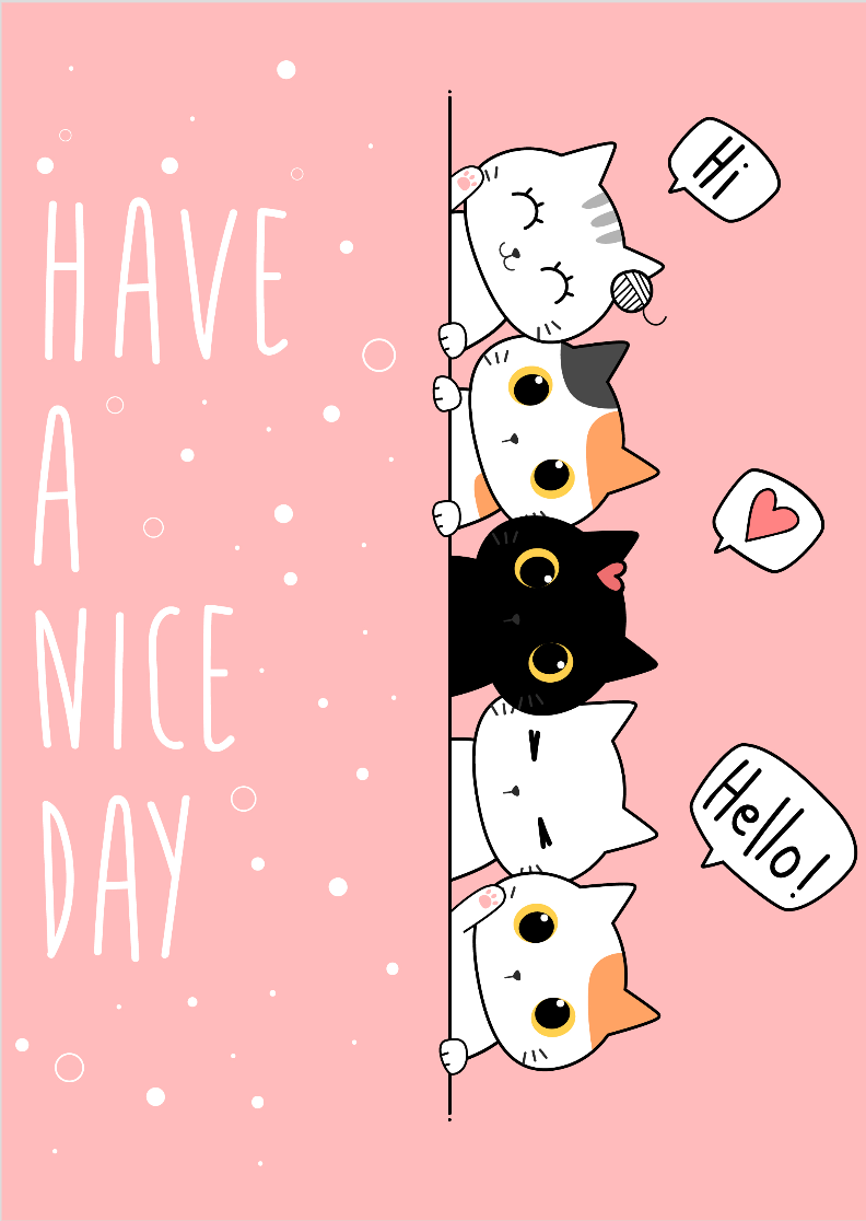 Pôster Ilustração de gatos