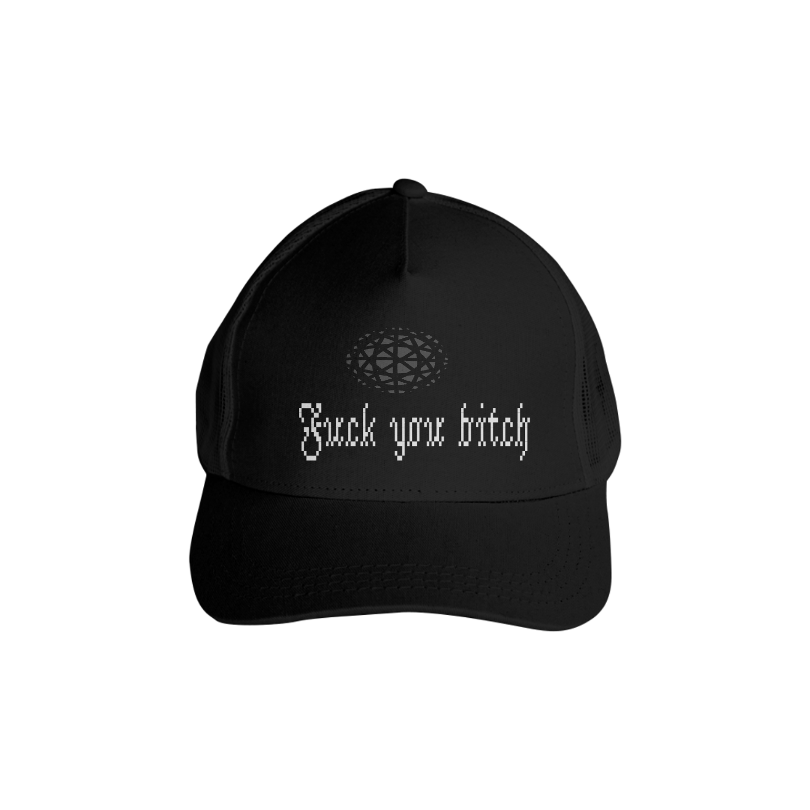 Boné preto com frase