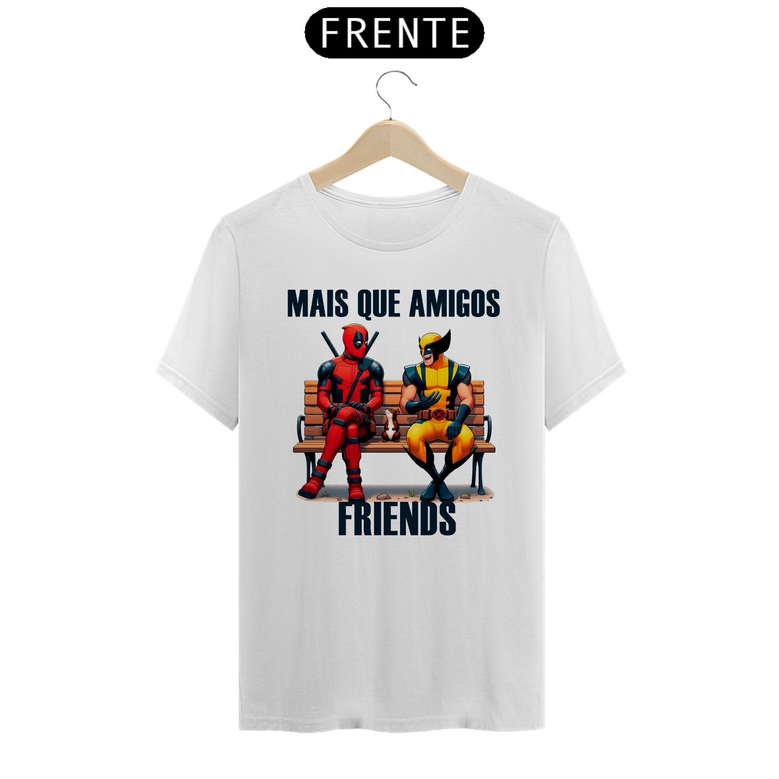 CAMISETA DEADPOOL E WOLVERINE MAIS QUE AMIGOS