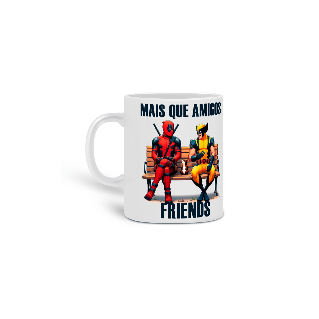 CANECA DEADPOOL E WOLVERINE MAIS QUE AMIGOS