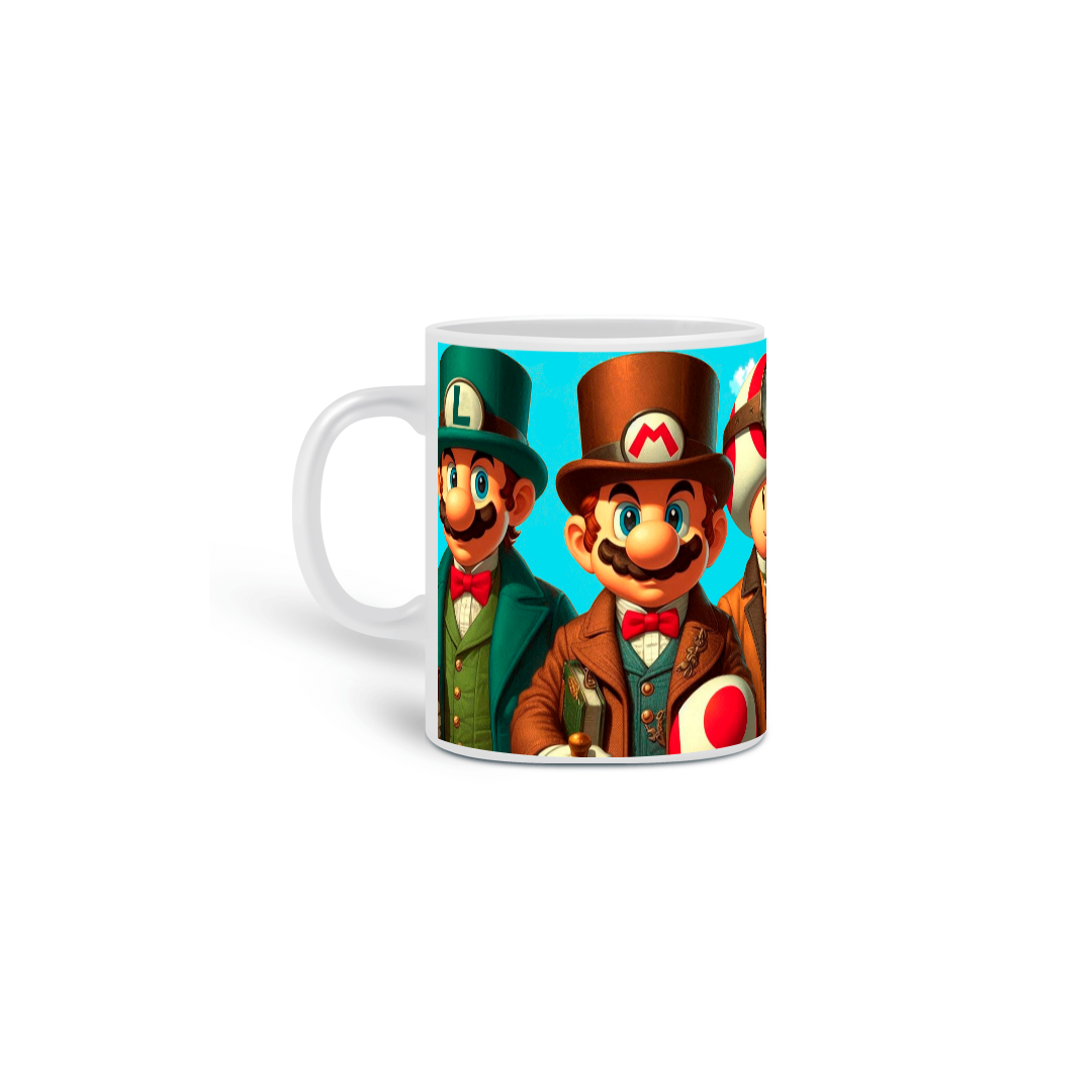 CANECA ELEMENTAR LUIGI, MARIO E TOAD