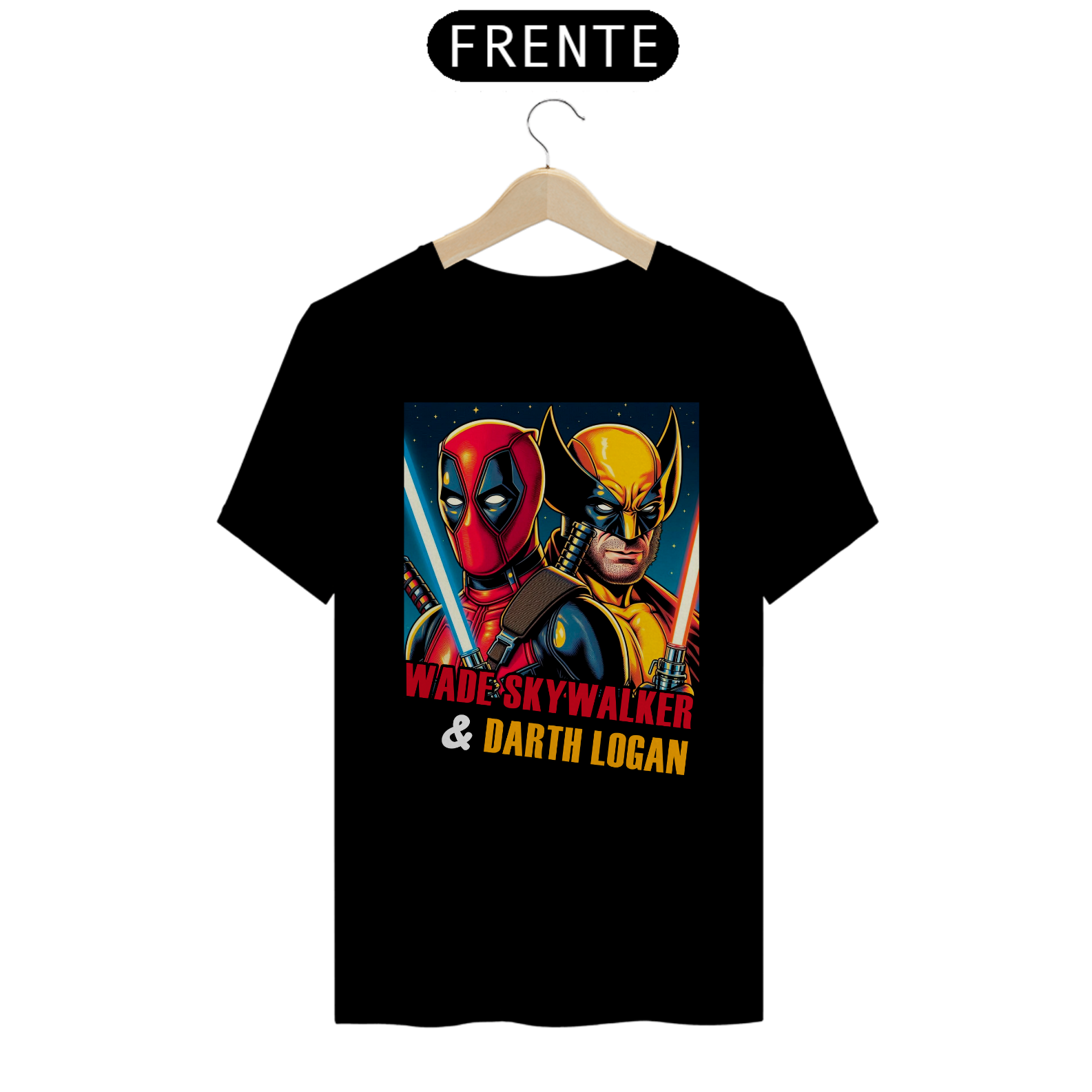 CAMISETA DEADPOOL E WOLVERINE STAR WARS