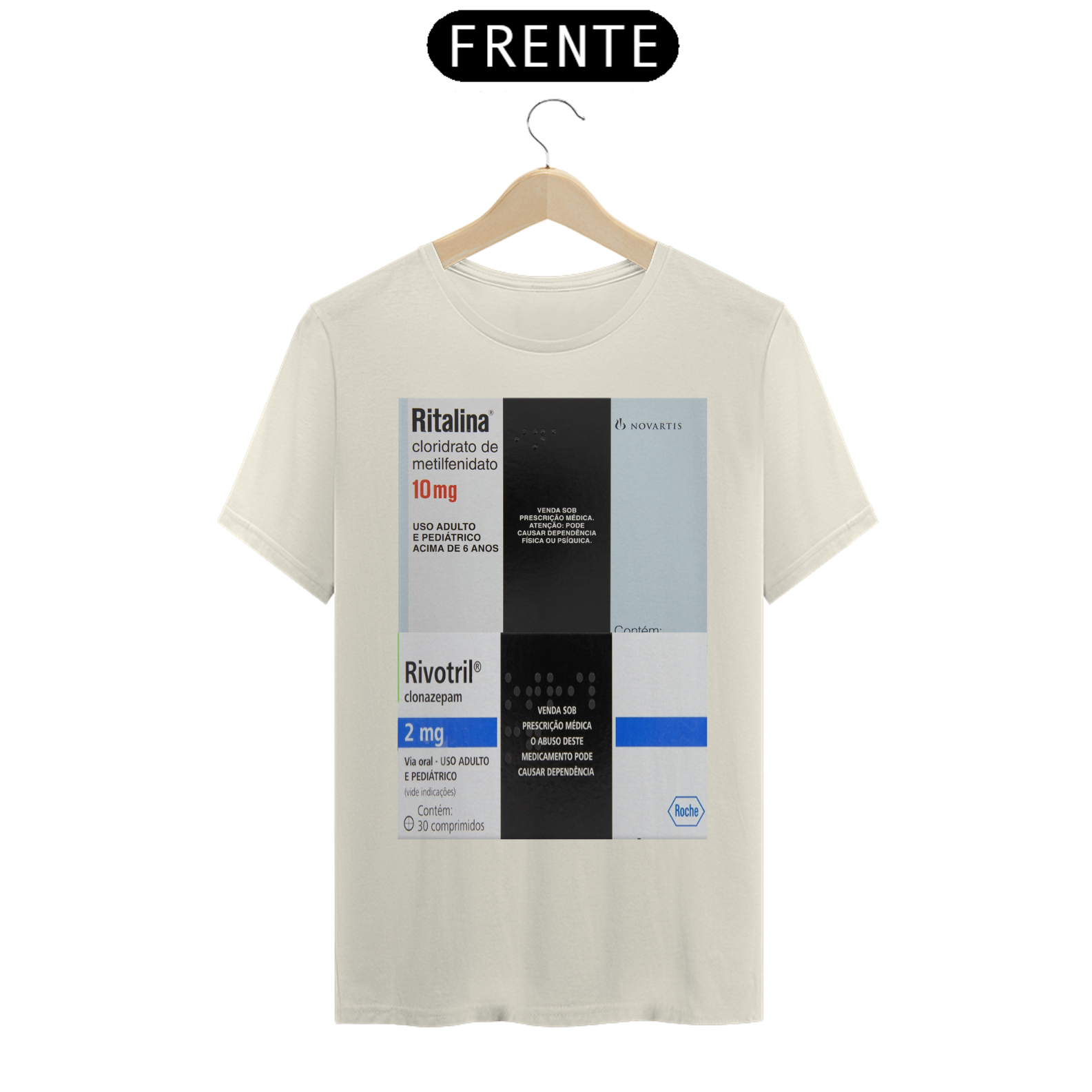 Nome do produto: Camisa Estampa Ritalina - Rivotril