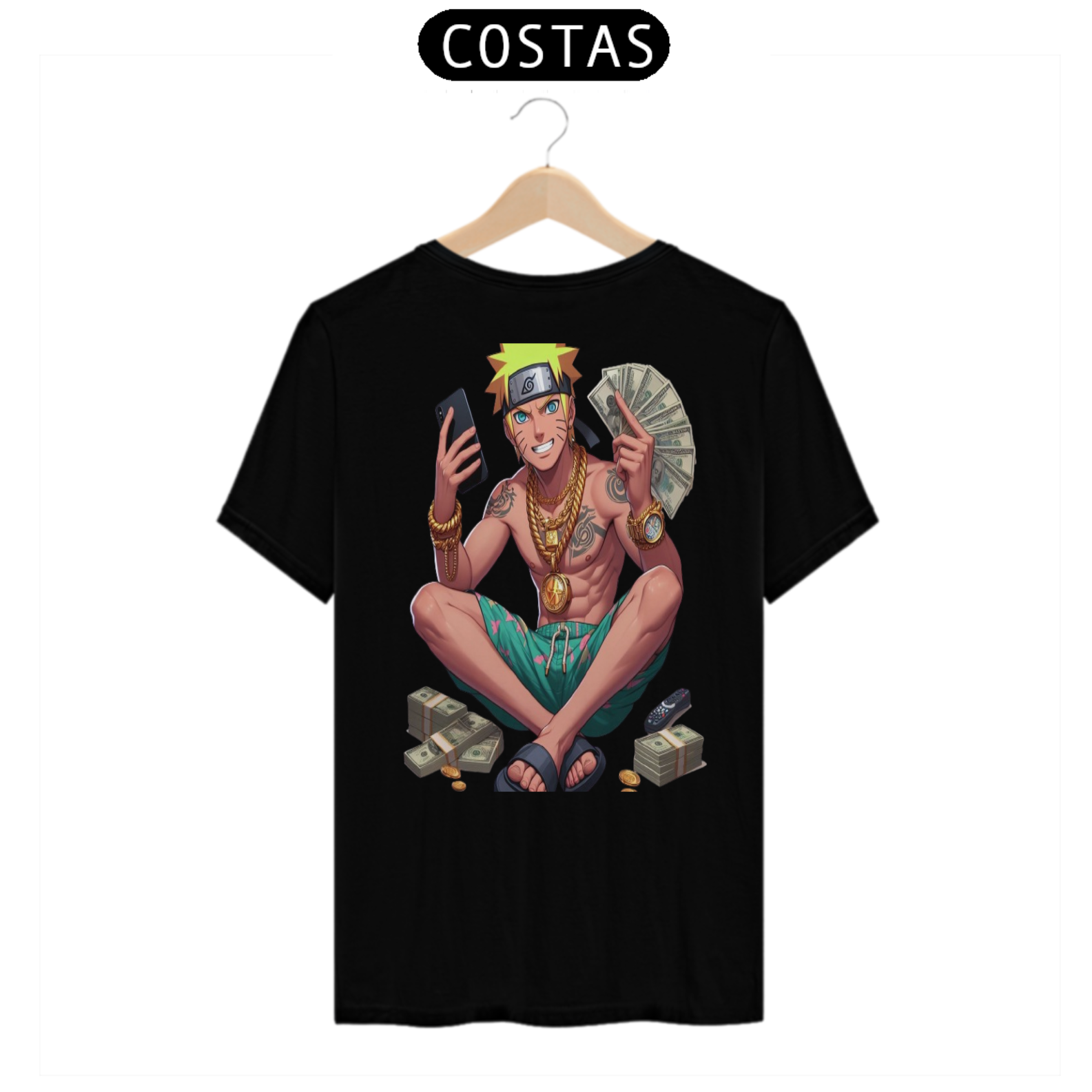 camiseta naruto versão mandraca 