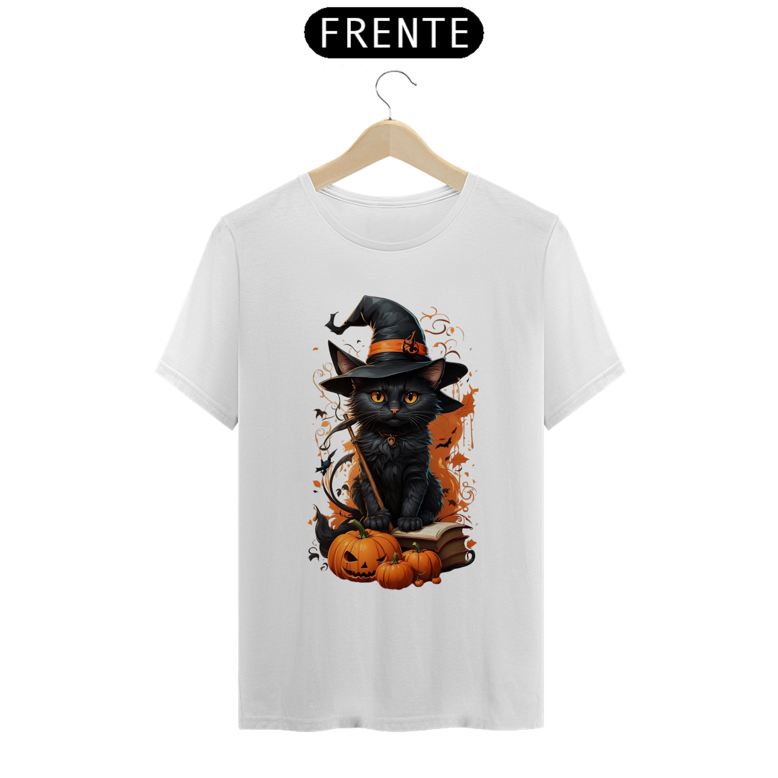 Gato Preto de Chapéu Halloween