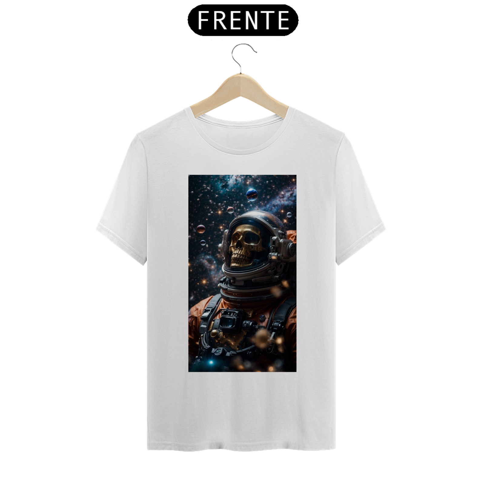 Nome do produto: Astronauta Caveira Flutuando no Abismo do Espaço