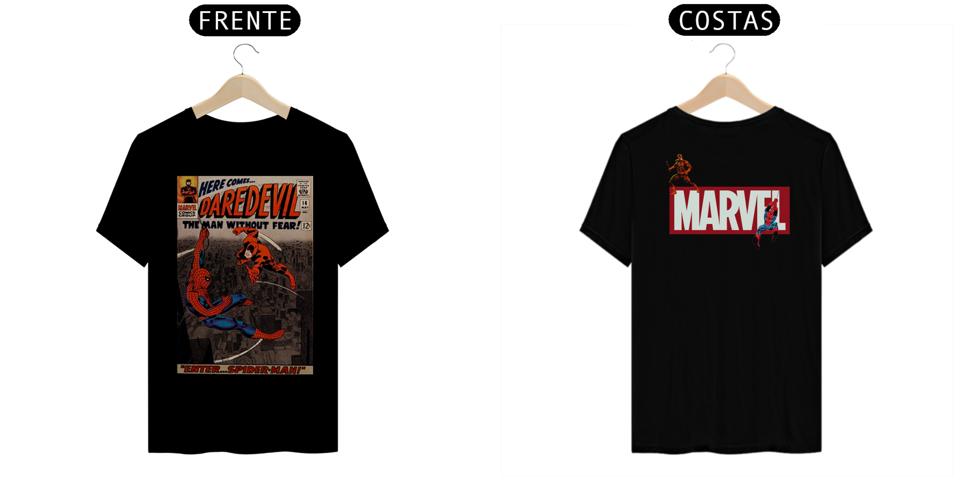 Blusa Daredevil & Spiderman Marvel Demolidor e Homem Aranha