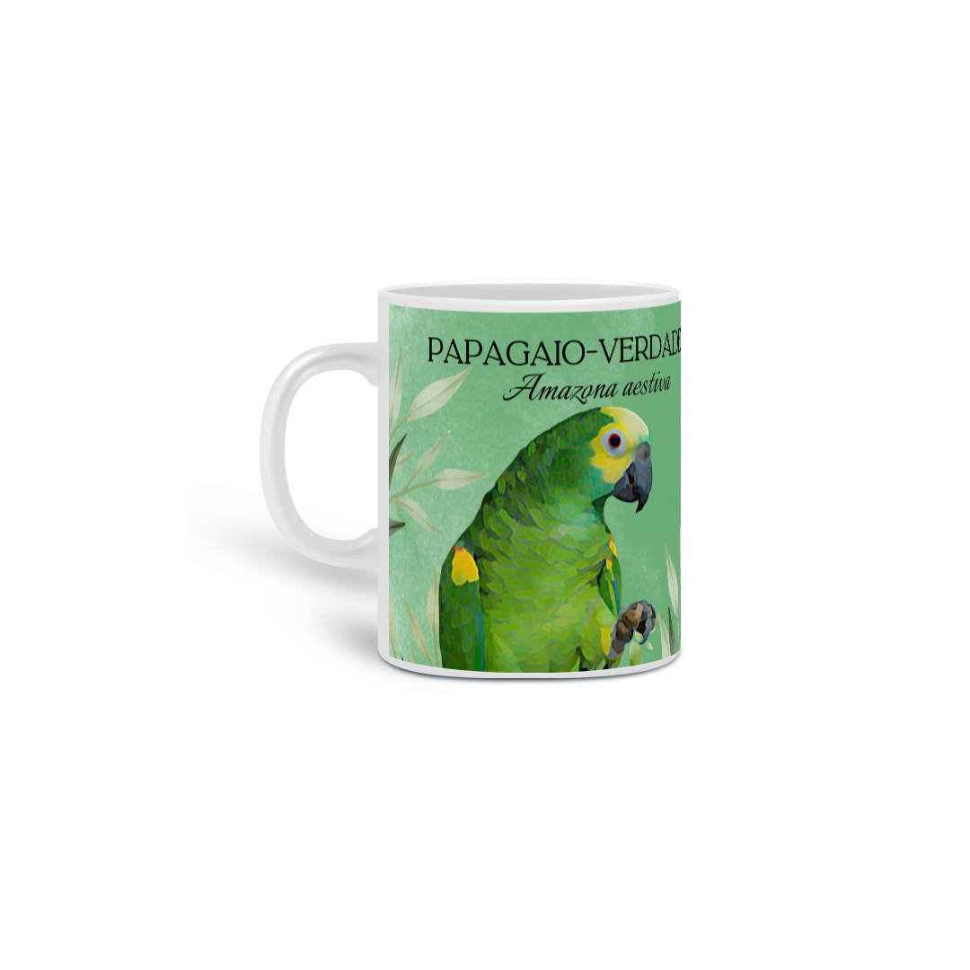 Nome do produto: Caneca Papagaio-verdadeiro - Coleção Animais Silvestres
