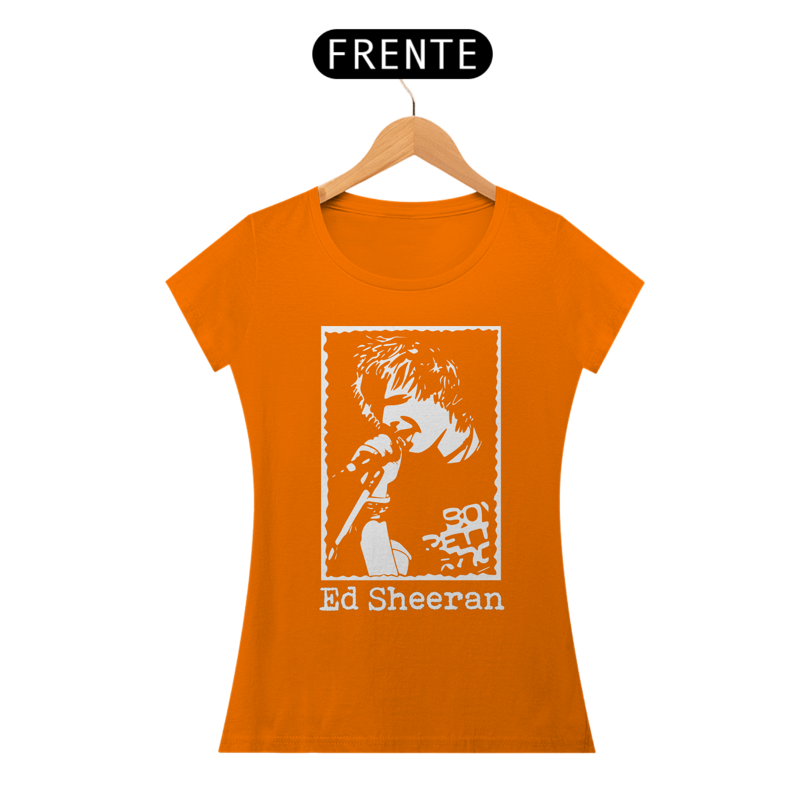 Camiseta feminina Ed Sheeran cantando