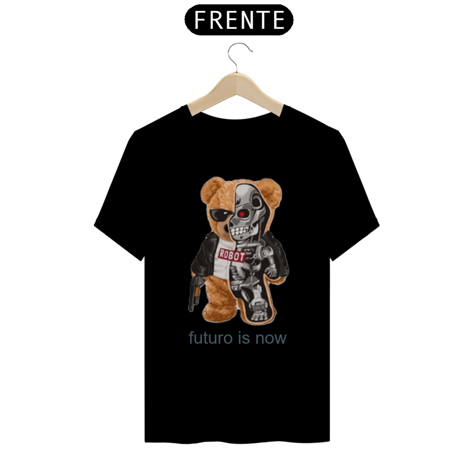 Camiseta Blusa Camisa T-shirt Ursinho teddy metade robo exterminador do futuro