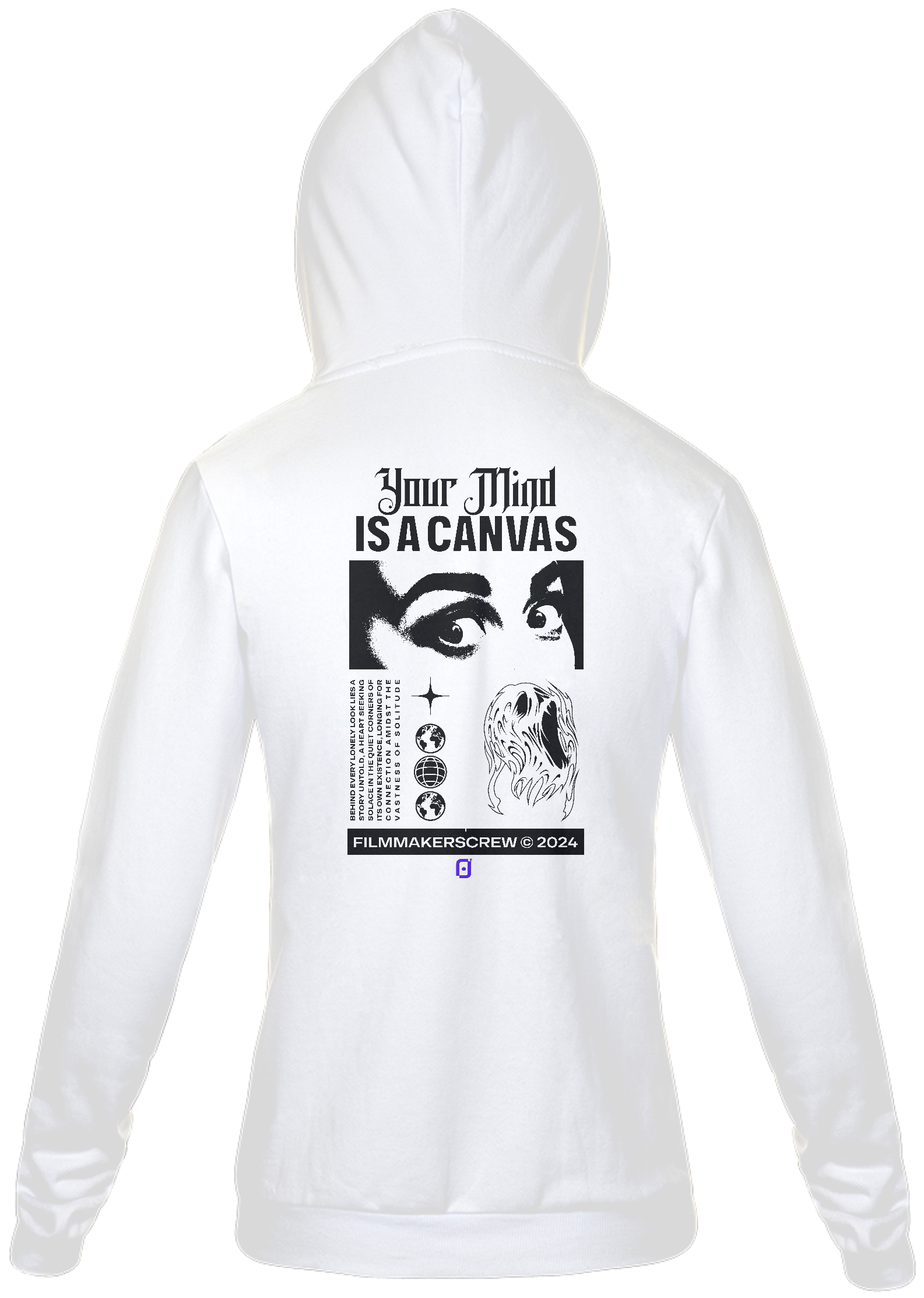 Moletom com zíper liso Your mind is a canvas - Filmmakers Crew