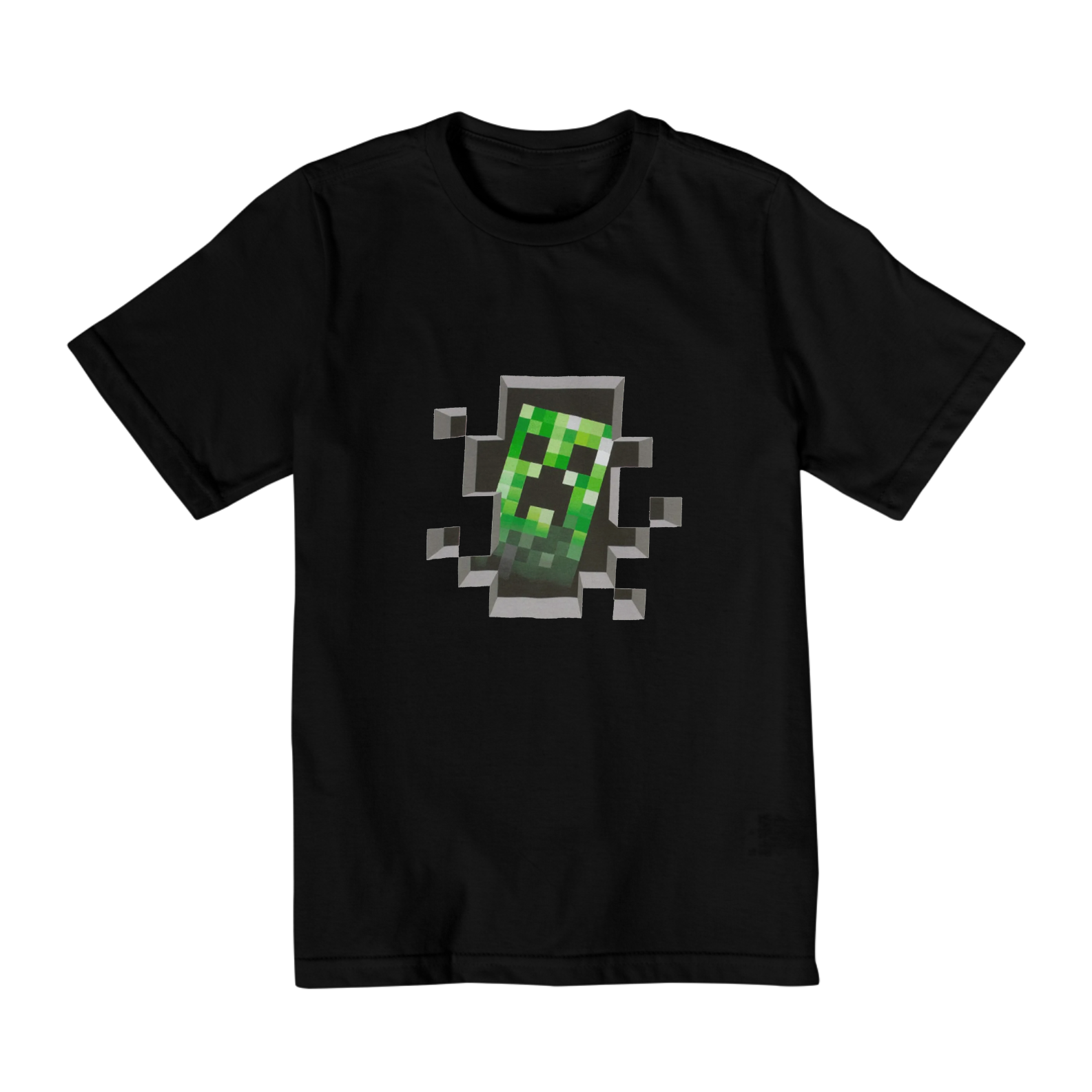camisa manga curta minecraft infantil creeper