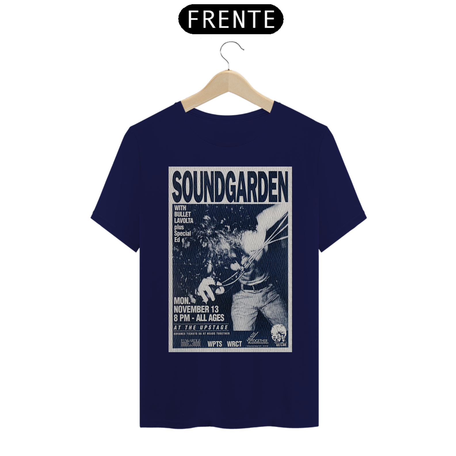 Camiseta Soundgarden show de1989 em Pittsburgh- ANTES DE COMPRAR VEJA TABELA DE MEDIDAS ABAIXO DO BOTÃO COMPRAR, POIS TROCA POR ERRO DE TAMANHO É DE RESPONSABILIDADE SUA E GERA CUSTO PRA VOCÊ