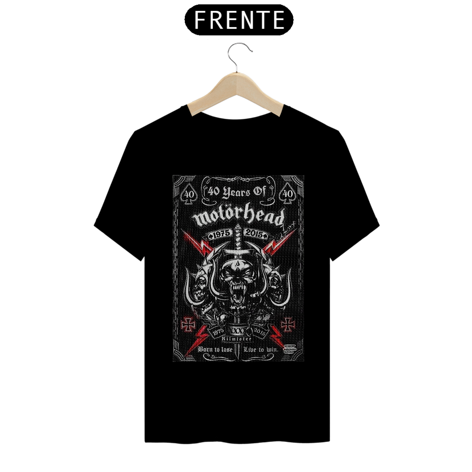 Camiseta Motorhead show de 40 anos da banda em 2015 - ANTES DE COMPRAR VEJA TABELA DE MEDIDAS ABAIXO DO BOTÃO COMPRAR, POIS TROCA POR ERRO DE TAMANHO É DE RESPONSABILIDADE SUA E GERA CUSTO PRA VOCÊ