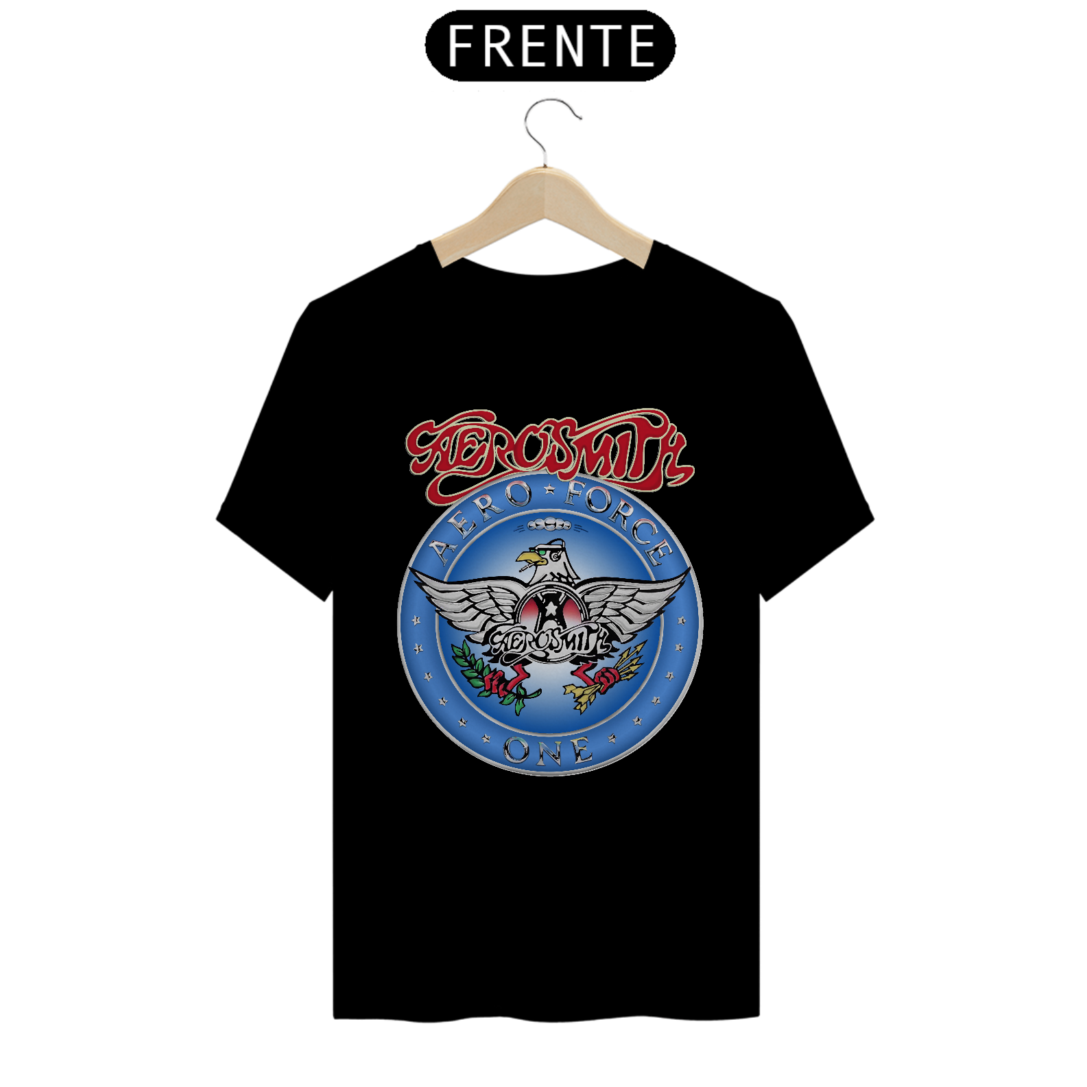 Camiseta Clássica raridade do Aerosmith Aero Force One - ANTES DE COMPRAR VEJA TABELA DE MEDIDAS ABAIXO DO BOTÃO COMPRAR, POIS TROCA POR ERRO DE TAMANHO É DE RESPONSABILIDADE SUA E GERA CUSTO PRA VOCÊ