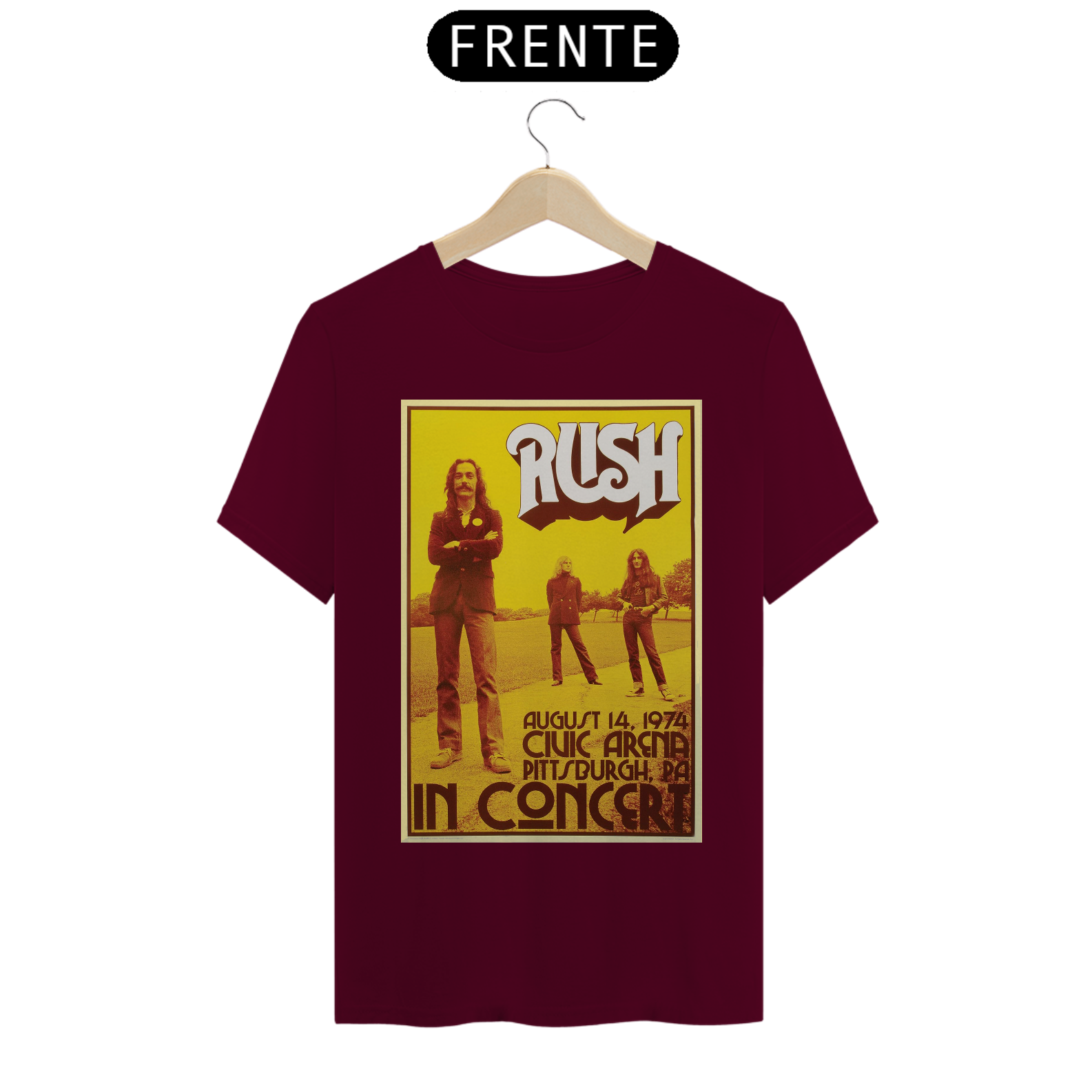 Camiseta Rush Show em Pittsburgh Pensilvania 1974 - ANTES DE COMPRAR VEJA TABELA DE MEDIDAS ABAIXO DO BOTÃO COMPRAR, POIS TROCA POR ERRO DE TAMANHO É DE RESPONSABILIDADE SUA E GERA CUSTO PRA VOCÊ
