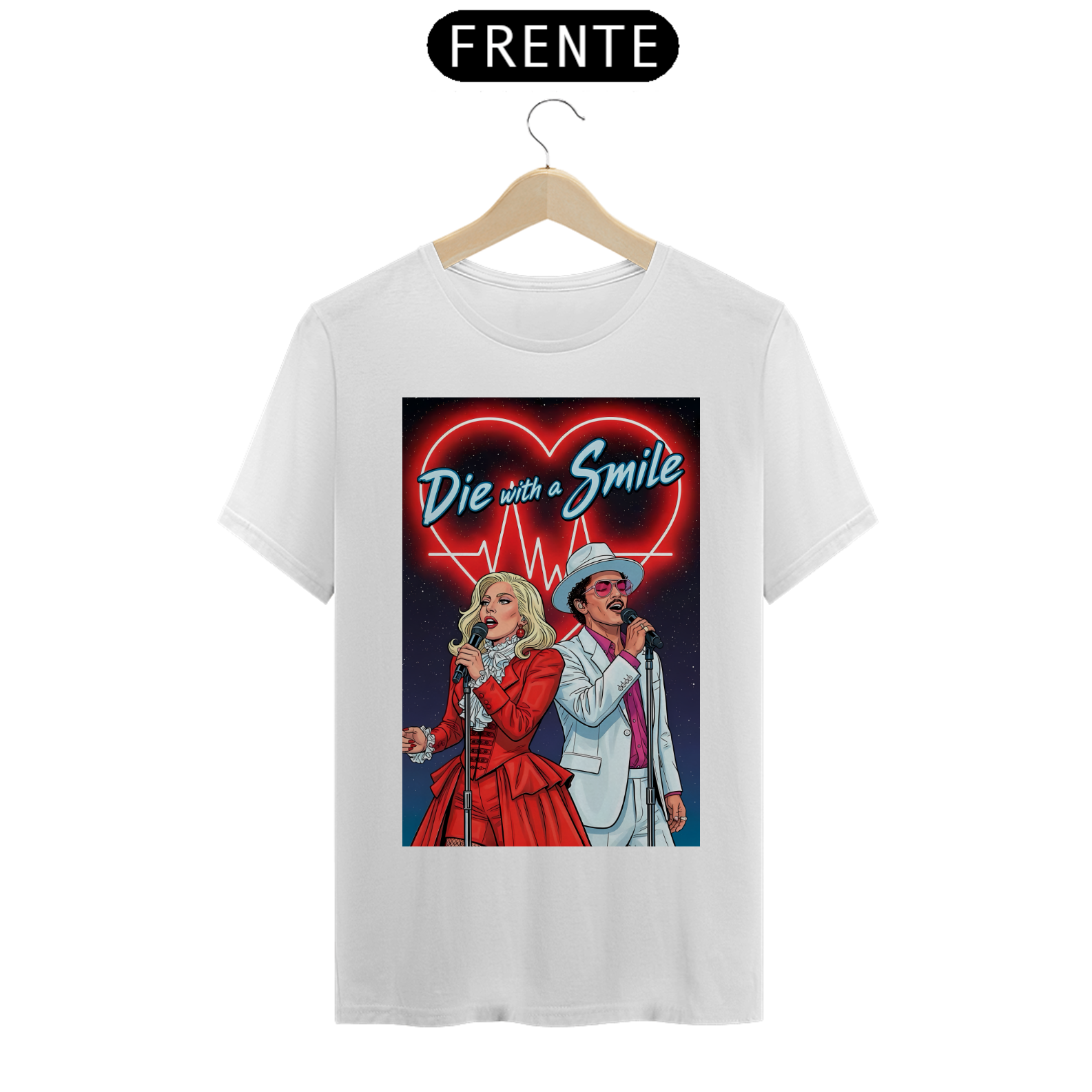 Camiseta Lady Gaga e Bruno Mars 