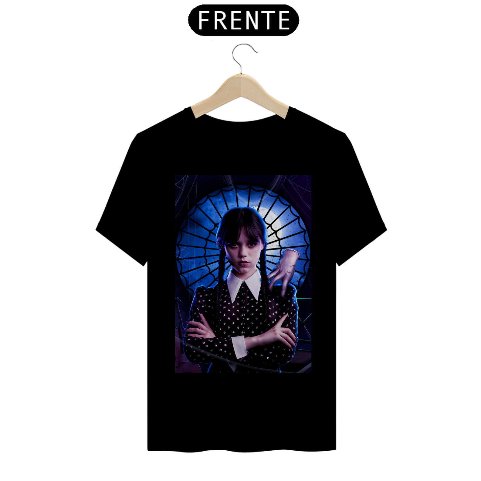 Camiseta Wandinha e Mãozinha