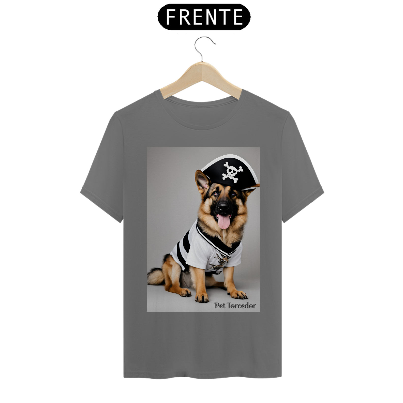 Camisa Malha Estonada Pastor Alemão Sou Pirata