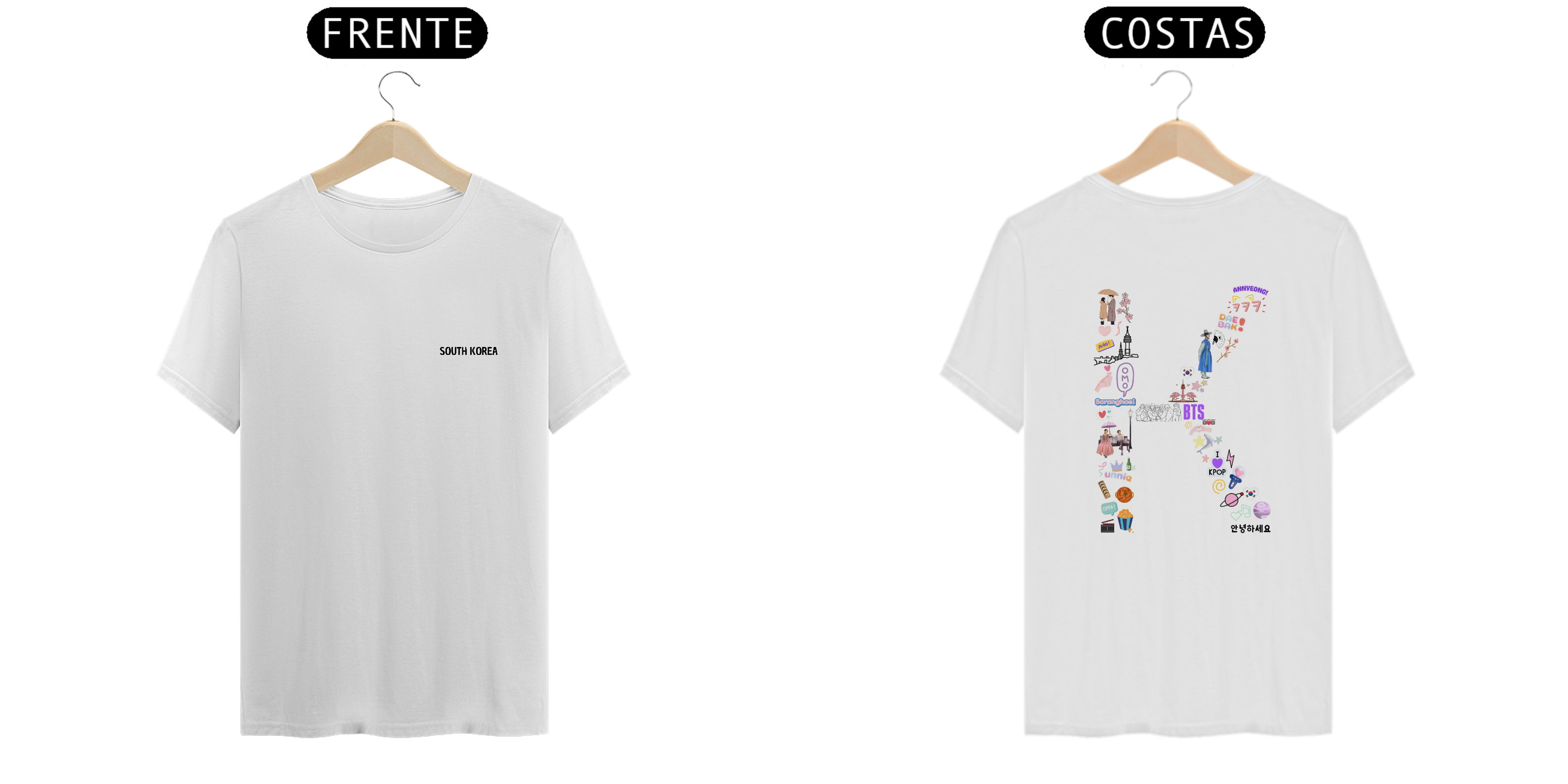 Camiseta South Korea - Divertida branca