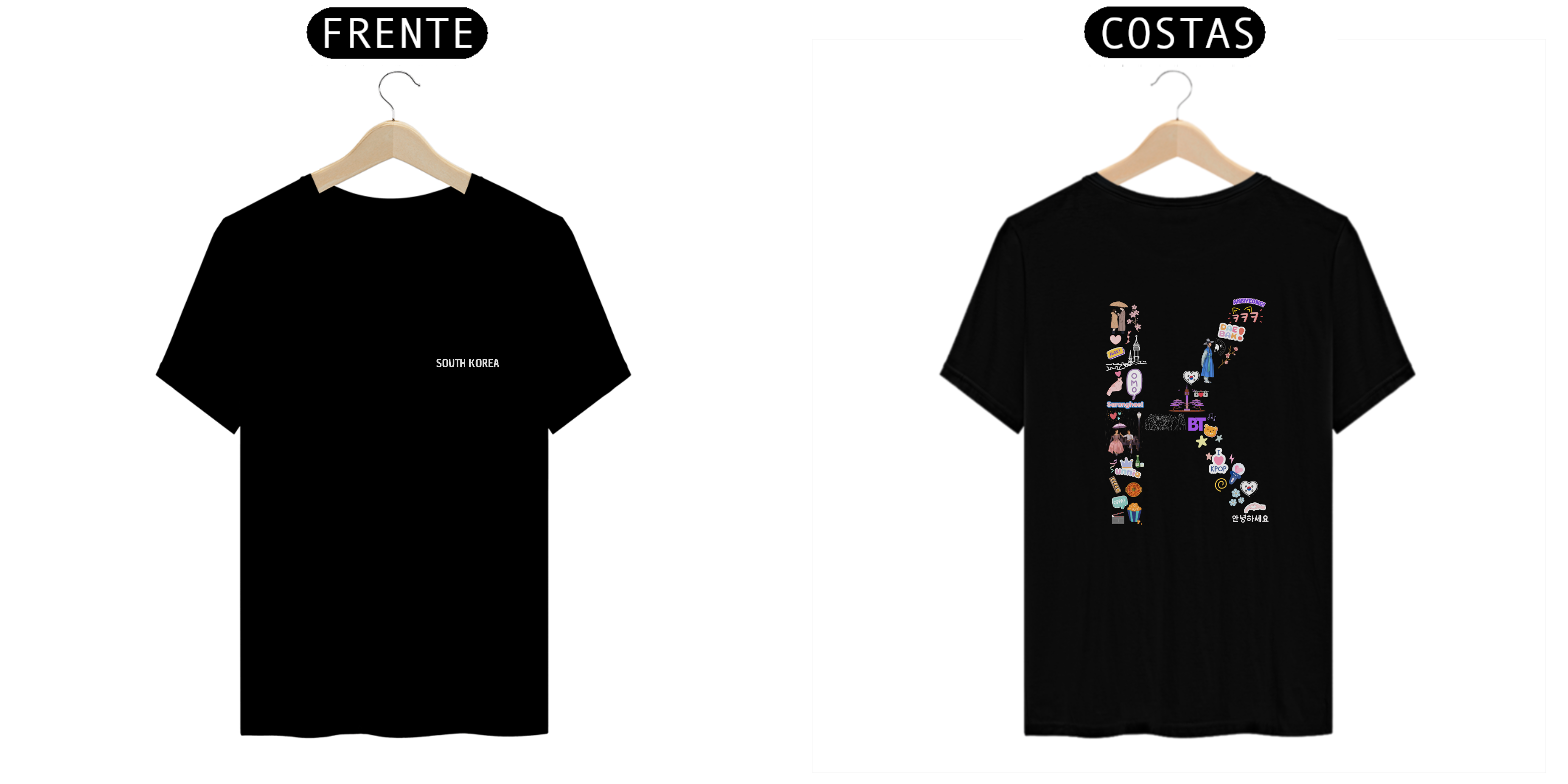 Camiseta South Korea -Divertida preta