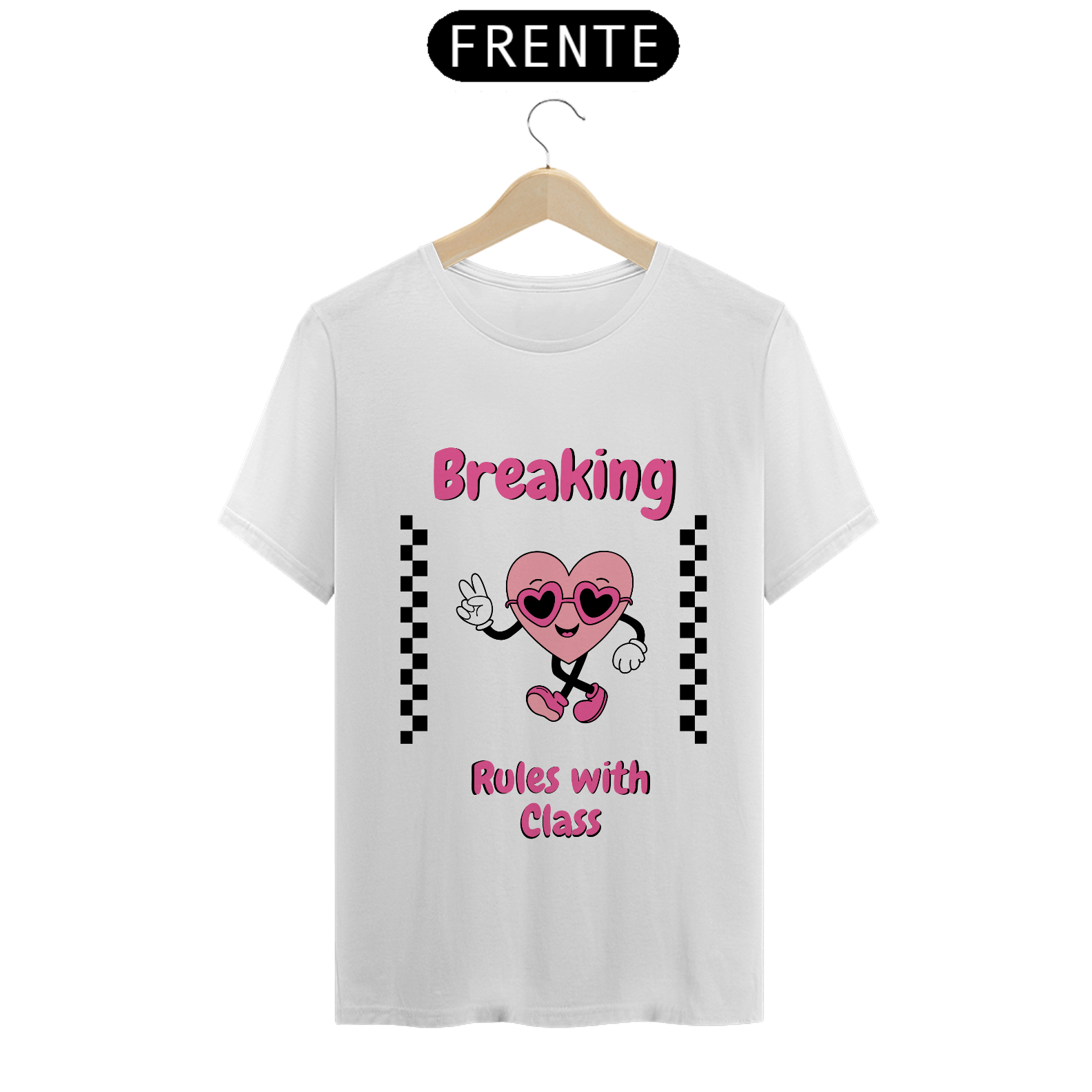 Camiseta Coração Xadrez