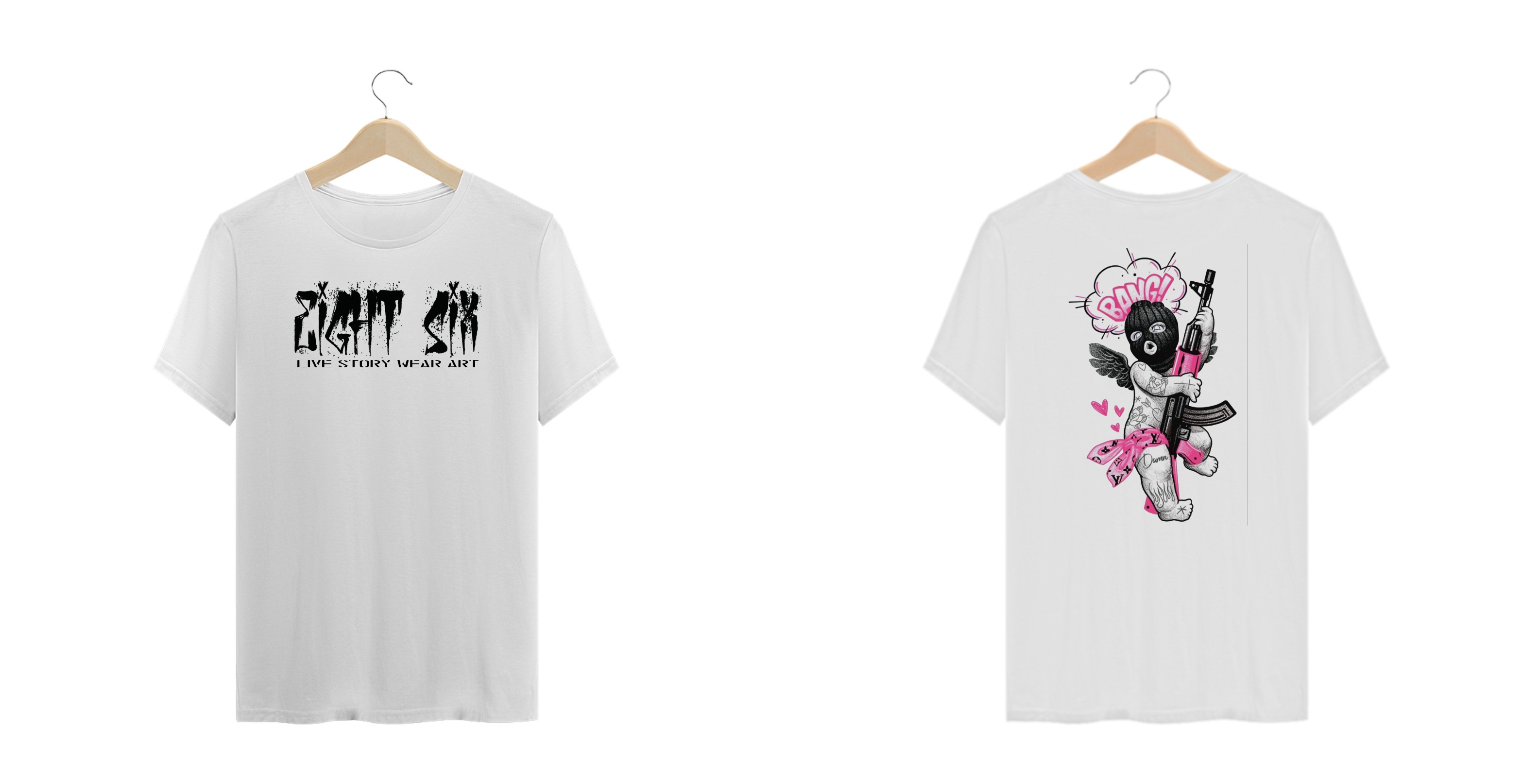 Camisa Plus Size Gansgta Angel Branca